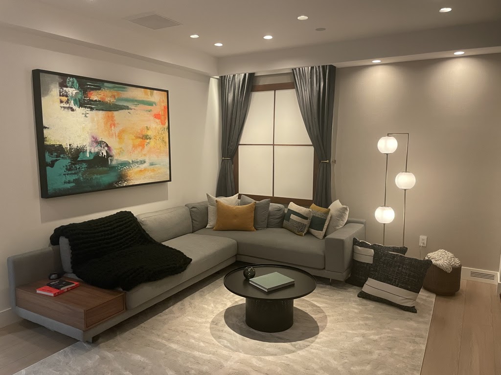 Warm Smart Home Lighting Featured in Modern Living Room