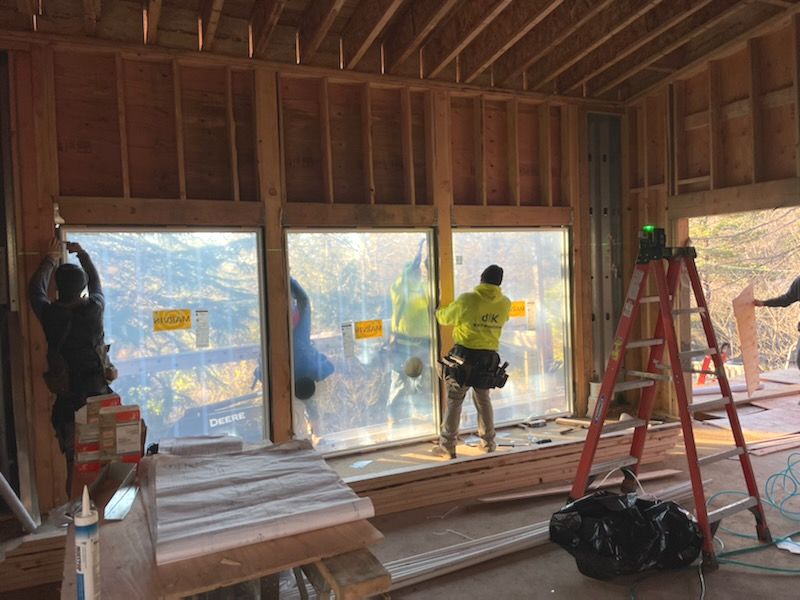 windows being installed in a custom home in portland oregon