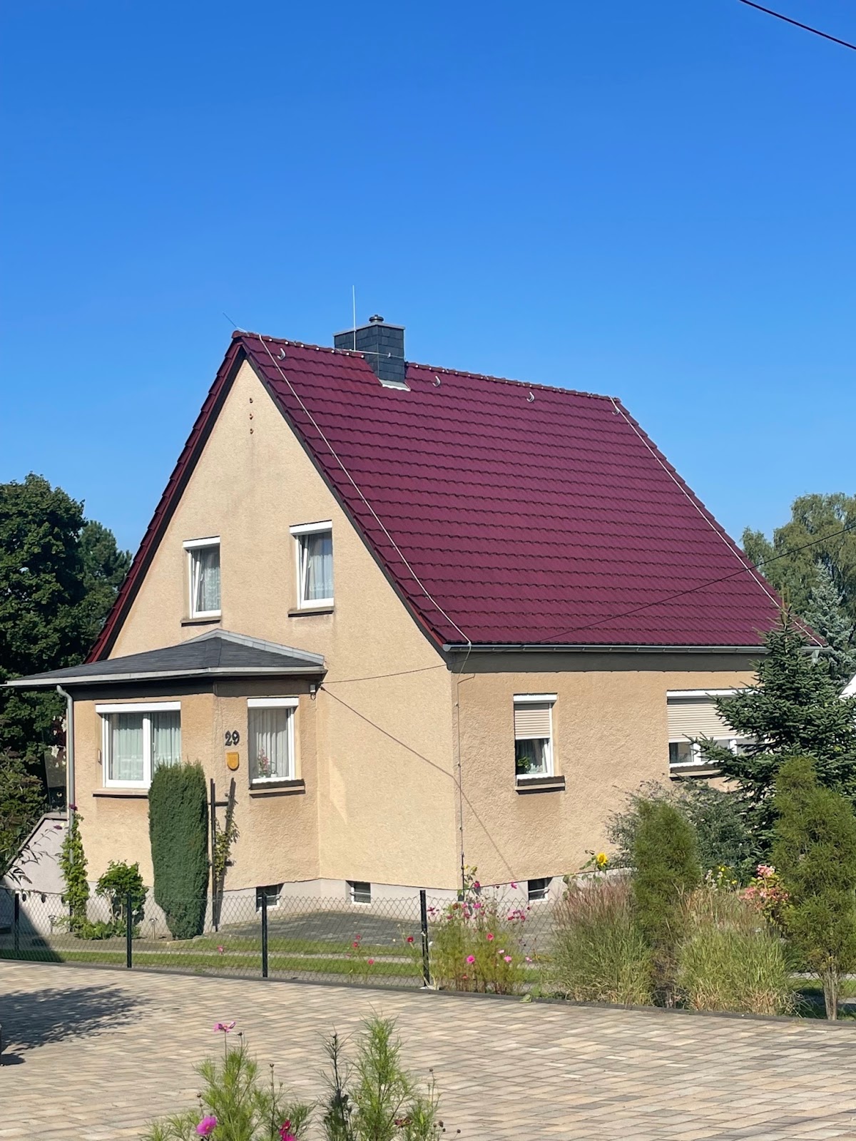 home in germany with red roofing